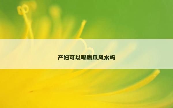 产妇可以喝鹰爪风水吗