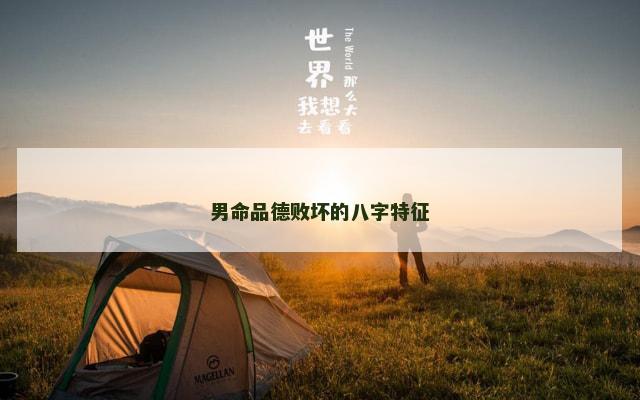男命品德败坏的八字特征