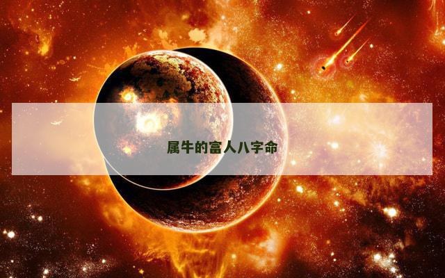 属牛的富人八字命