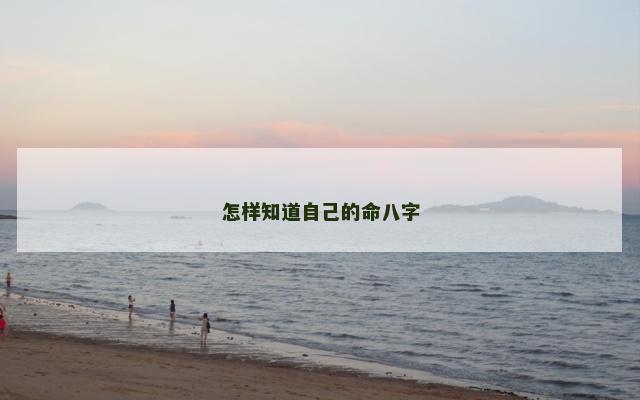 怎样知道自己的命八字