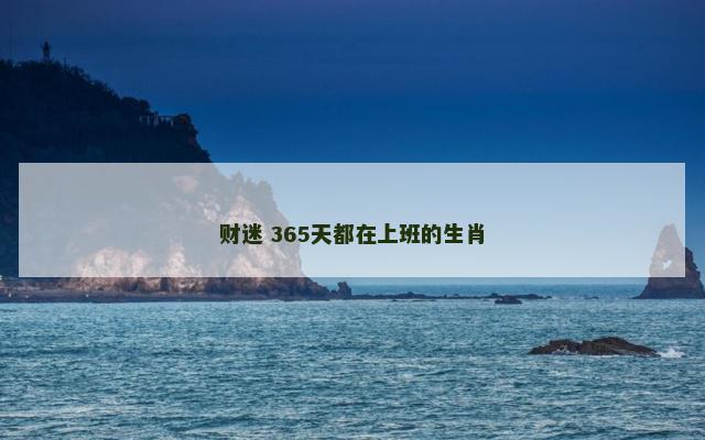 财迷 365天都在上班的生肖
