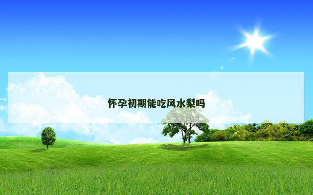 怀孕初期能吃风水梨吗
