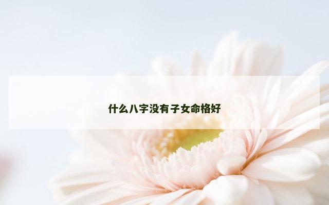 什么八字没有子女命格好