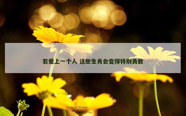 若爱上一个人 这些生肖会变得特别勇敢