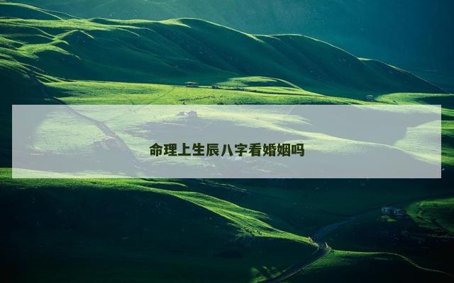 命理上生辰八字看婚姻吗