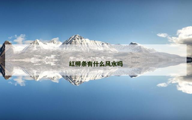 红柳条有什么风水吗