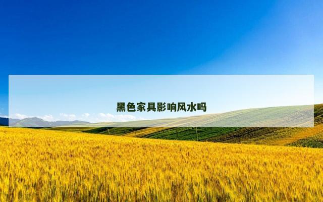 黑色家具影响风水吗