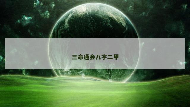 三命通会八字二甲