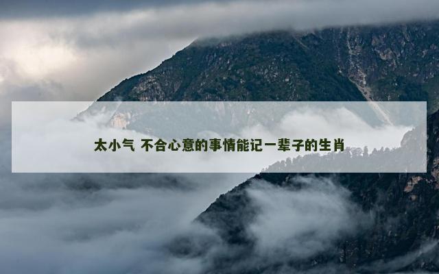 太小气 不合心意的事情能记一辈子的生肖