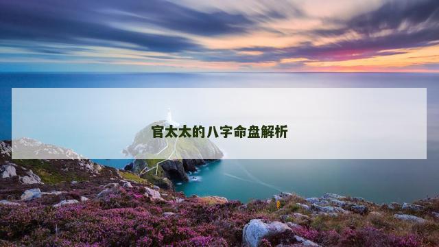 官太太的八字命盘解析