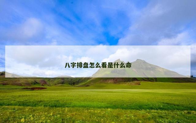 八字排盘怎么看是什么命