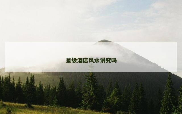 星级酒店风水讲究吗