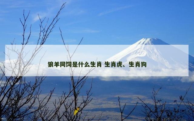 狼羊同饲是什么生肖 生肖虎、生肖狗
