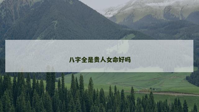八字全是贵人女命好吗