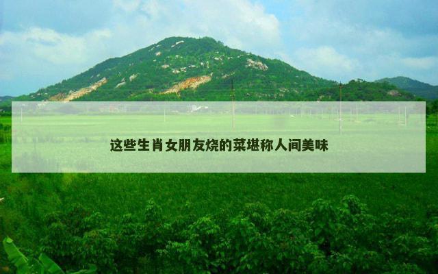 这些生肖女朋友烧的菜堪称人间美味