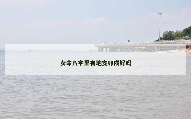 女命八字里有地支卯戌好吗
