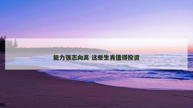 能力强志向高 这些生肖值得投资