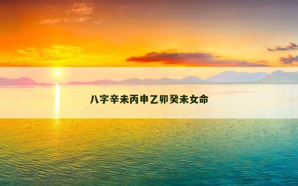 八字辛未丙申乙卯癸未女命