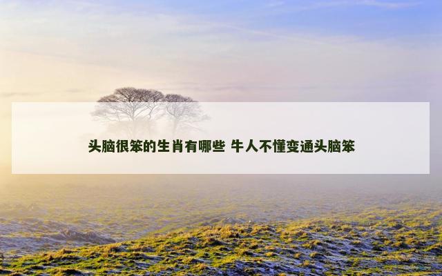 头脑很笨的生肖有哪些 牛人不懂变通头脑笨