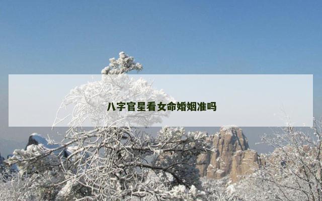 八字官星看女命婚姻准吗