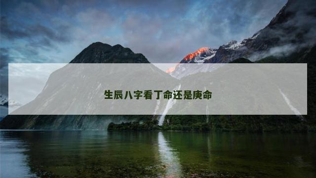 生辰八字看丁命还是庚命