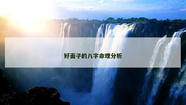 好面子的八字命理分析
