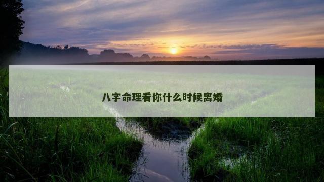 八字命理看你什么时候离婚