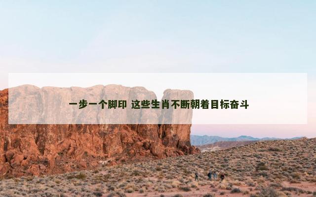 一步一个脚印 这些生肖不断朝着目标奋斗