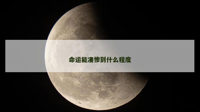 命运能凄惨到什么程度