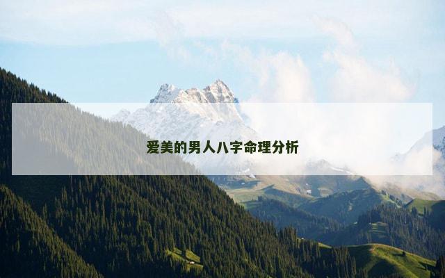 爱美的男人八字命理分析
