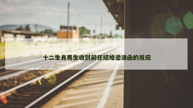 十二生肖男生收到前任结婚邀请函的反应