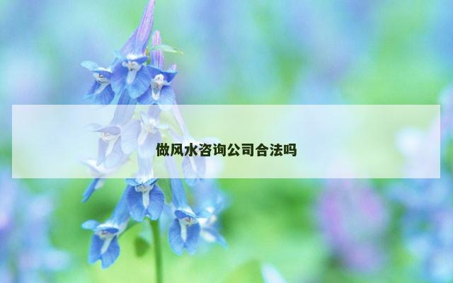 做风水咨询公司合法吗