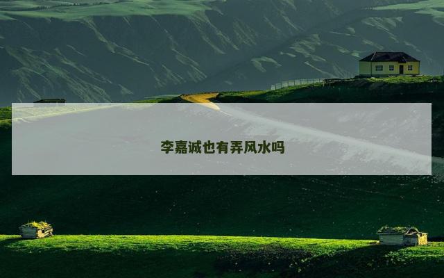 李嘉诚也有弄风水吗