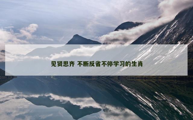见贤思齐 不断反省不停学习的生肖