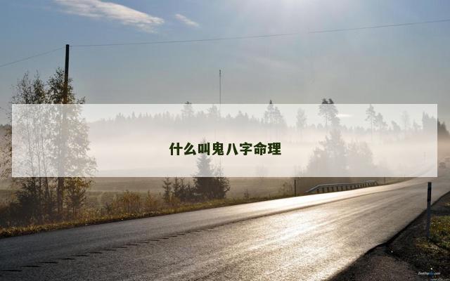 什么叫鬼八字命理